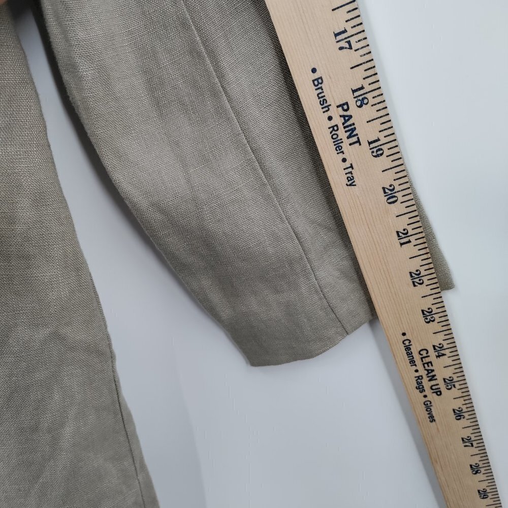 Avec Les Filles Taupe Linen-Blend Long Blazer - Picture 10 of 13